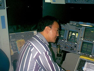 Roje in the cockpit
